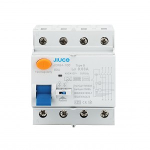 JCRB4-100 4 Pole B Type RCD/RCCB residual current circuit breaker